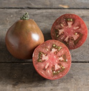 A picture of Japanese Black Trifele heirloom tomato.
